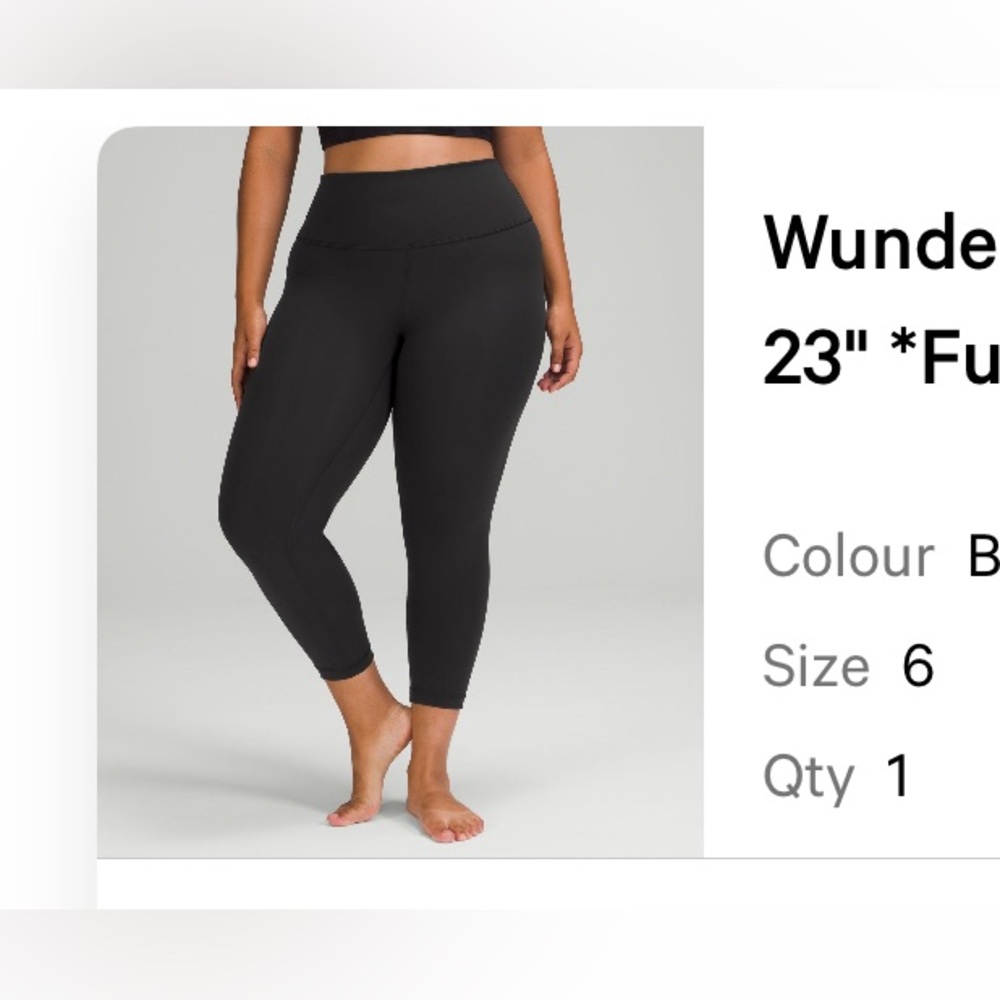 Wunder under full on luxtreme high rise crop lululemon